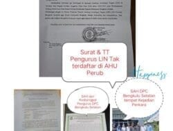 Klaim Palsu Tulus Hartanu Sebagai Ketua DPD LIN Bengkulu: Ketua Umum Tegaskan Hanya A. Bastari Idrus yang Sah