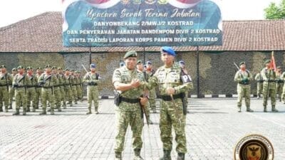 Panglima Pimpin serah Terima kepemimpinan Yonbekang 2 dan Denpom Divif 2 Kostrad
