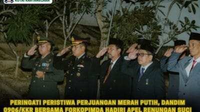 Peringati Peristiwa Perjuangan Merah Putih, Dandim 0906/Kkr Bersama Forkopimda Hadiri Apel Renungan Suci