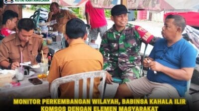 Monitor Perkembangan Wilayah, Babinsa Kahala Ilir Komsos dengan Elemen Masyarakat
