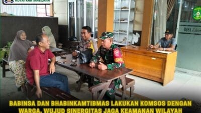 Babinsa dan Bhabinkamtibmas Lakukan Komsos dengan Warga, Wujud Sinergitas Jaga Keamanan Wilayah