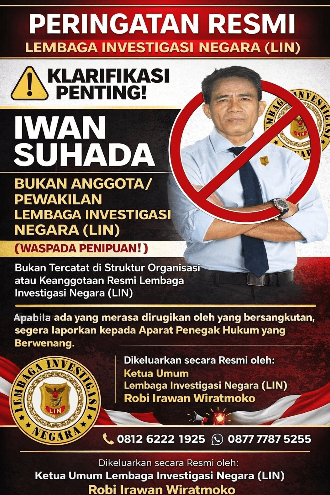 PRESS RELEASE LEMBAGA INVESTIGASI NEGARA (LIN)