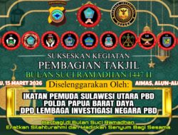 LIN PBD Bersama Polda Papua Barat Daya dan IP Sulut Gelar Pembagian Takjil Ramadan 1447 H