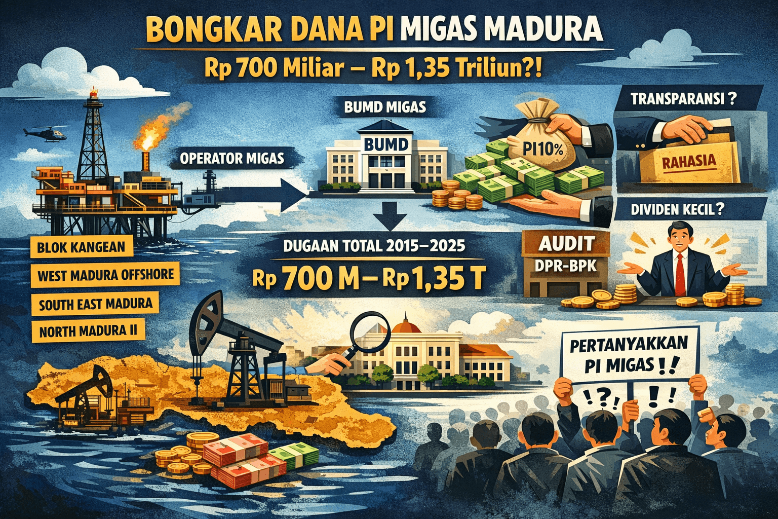 Investigasi Dana PI Migas Madura 2015–2025 Capai Rp1,35 Triliun, Transparansi BUMD Disorot