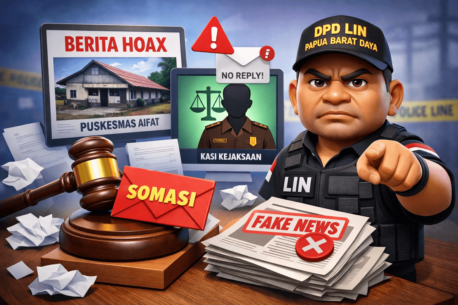 LIN Papua Barat Daya Somasi Dua Media dan Kasi Intel Kejari Sorong soal Dugaan Berita Hoaks Puskesmas Aifat