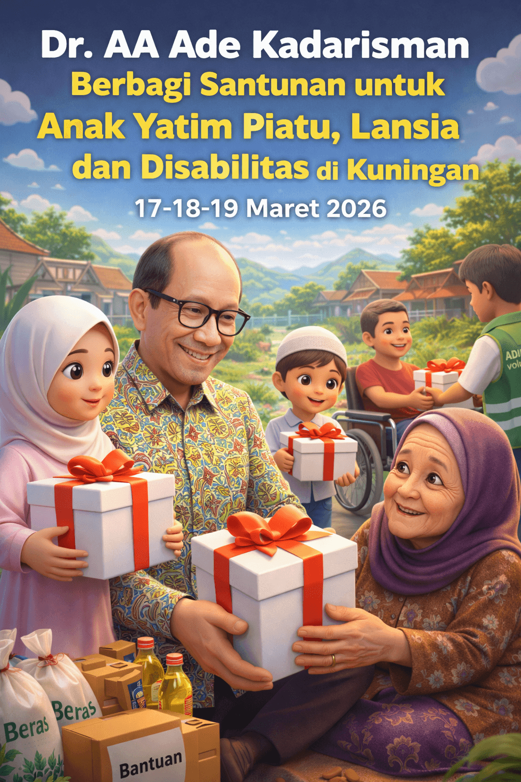 Dr. AA Ade Kadarisman Berbagi Santunan untuk Anak Yatim dan Janda Tua di Kuningan