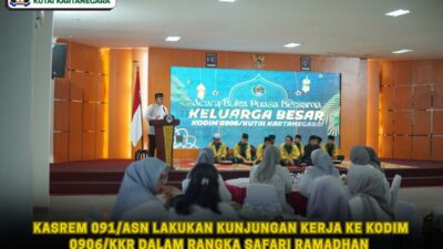 Kasrem 091/Asn Lakukan Kunjungan Kerja Ke kodim 0906/Kkr Dalam Rangka Safari Ramadhan