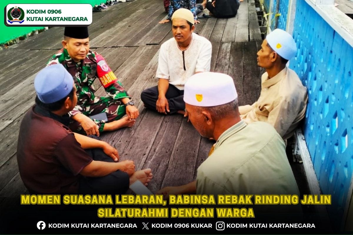 Momen Suasana Lebaran, Babinsa Rebak Rinding Jalin Silaturahmi dengan Warga