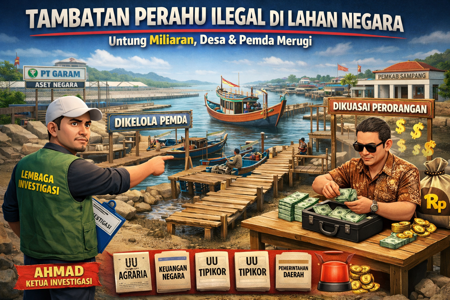 Tambatan Perahu di Lahan Negara di Sampang Diduga Dikuasai Perorangan, Potensi Kebocoran PAD Miliaran Rupiah