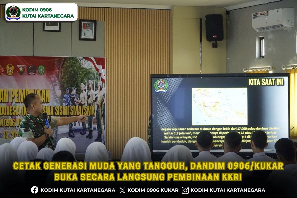 Cetak Generasi Muda Yang Tangguh, Dandim 0906/Kukar Buka Secara Langsung Pembinaan KKRI