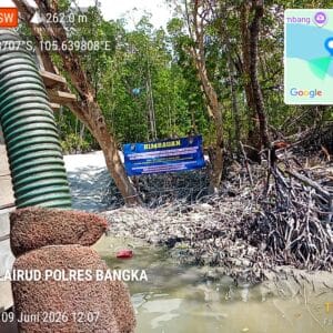 Polres Bangka Barat Tertibkan Ponton Tambang Ilegal di Teluk Kelabat Dalam, Empat Unit Berhasil Diamankan