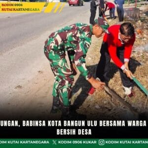 Jaga Lingkungan, Babinsa Kota Bangun Ulu Bersama Warga Gelar Aksi Bersih Desa