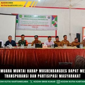 Babinsa Muara Muntai Harap Musrenbangdes dapat Mendorong Transparansi dan Partisipasi Masyarakat