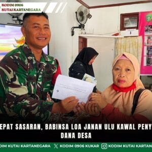 Pastikan Tepat Sasaran, Babinsa Loa Janan Ulu Kawal Penyaluran BLT Dana Desa