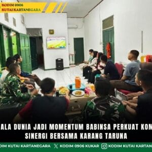 Nobar Piala Dunia Jadi Momentum Babinsa Perkuat Komsos Dan Sinergi Bersama Karang Taruna