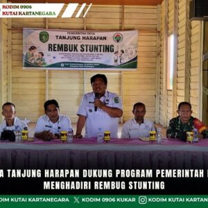 Babinsa Tanjung Harapan Dukung Program Pemerintah Dengan Menghadiri Rembug Stunting