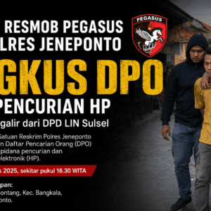 Tim Resmob Pegasus Polres Jeneponto Ringkus DPO Kasus Pencurian HP, DPD LIN Sulsel Apresiasi Gerak Cepat Polisi