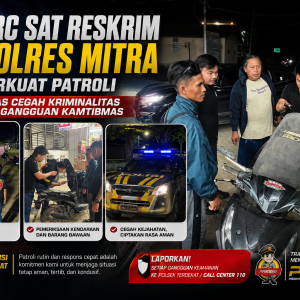 URC Sat Reskrim Polres Mitra Perkuat Patroli, Tegas Cegah Kriminalitas dan Gangguan Kamtibmas