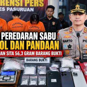 Bongkar Peredaran Sabu di Gempol dan Pandaan, Polres Pasuruan Sita 56,324 Gram Sabu
