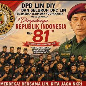 DPD LIN DIY Ucapkan HUT ke-81 RI, Paiman: Kemerdekaan Harus Diisi dengan Pengabdian