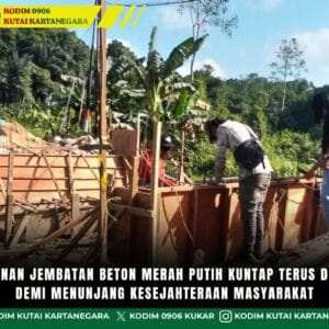 Pembangunan Jembatan Beton Merah Putih Kuntap Terus Dikerjakan Demi Menunjang Kesejahteraan Masyarakat