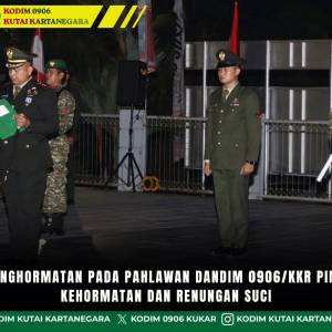 Wujud Penghormatan Pada Pahlawan, Dandim 0906/Kkr Pimpin Apel Kehormatan Dan Renungan Suci