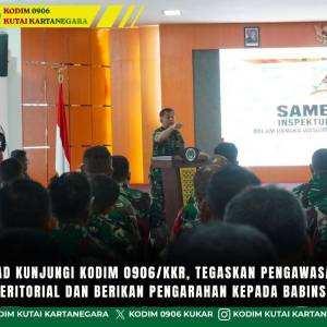 Tim Pusterad Kunjungi Kodim 0906/Kkr, Tegaskan Pengawasan Program Teritorial Dan Berikan Pengarahan Kepada Babinsa