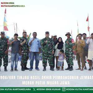 Dandim 0906/Kkr Tinjau Hasil Akhir Pembangunan Jembatan Beton Merah Putih Muara Jawa