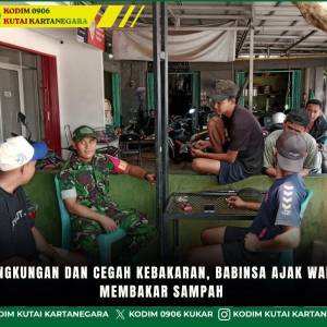 Peduli Lingkungan dan Cegah Kebakaran, Babinsa Ajak Warga Tidak Membakar Sampah