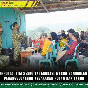 Cegah Karhutla, Tim Sesko TNI Edukasi Warga Sanggulan tentang Penanggulangan Kebakaran Hutan dan Lahan