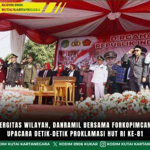 Perkuat Sinergitas Wilayah, Danramil Bersama Forkopimcam Sukseskan Upacara Detik-Detik Proklamasi HUT RI Ke-81