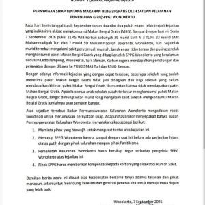 Puluhan Siswa Turi Jatuh Sakit Usai Santap MBG, BPKal Wonokerto Minta SPPG Diusut dan Ditutup