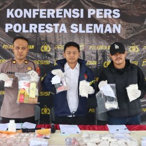 Polresta Sleman Bongkar Peredaran Tembakau Sintetis, Cairan Sintetis dan Sabu, Tiga Orang Ditangkap