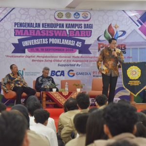 Wakil Bupati Sleman Isi Pembekalan Bela Negara di PKKMB Universitas Proklamasi 45