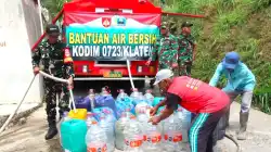 TNI AD Manunggal Air Bersih di Lereng Merapi Klaten