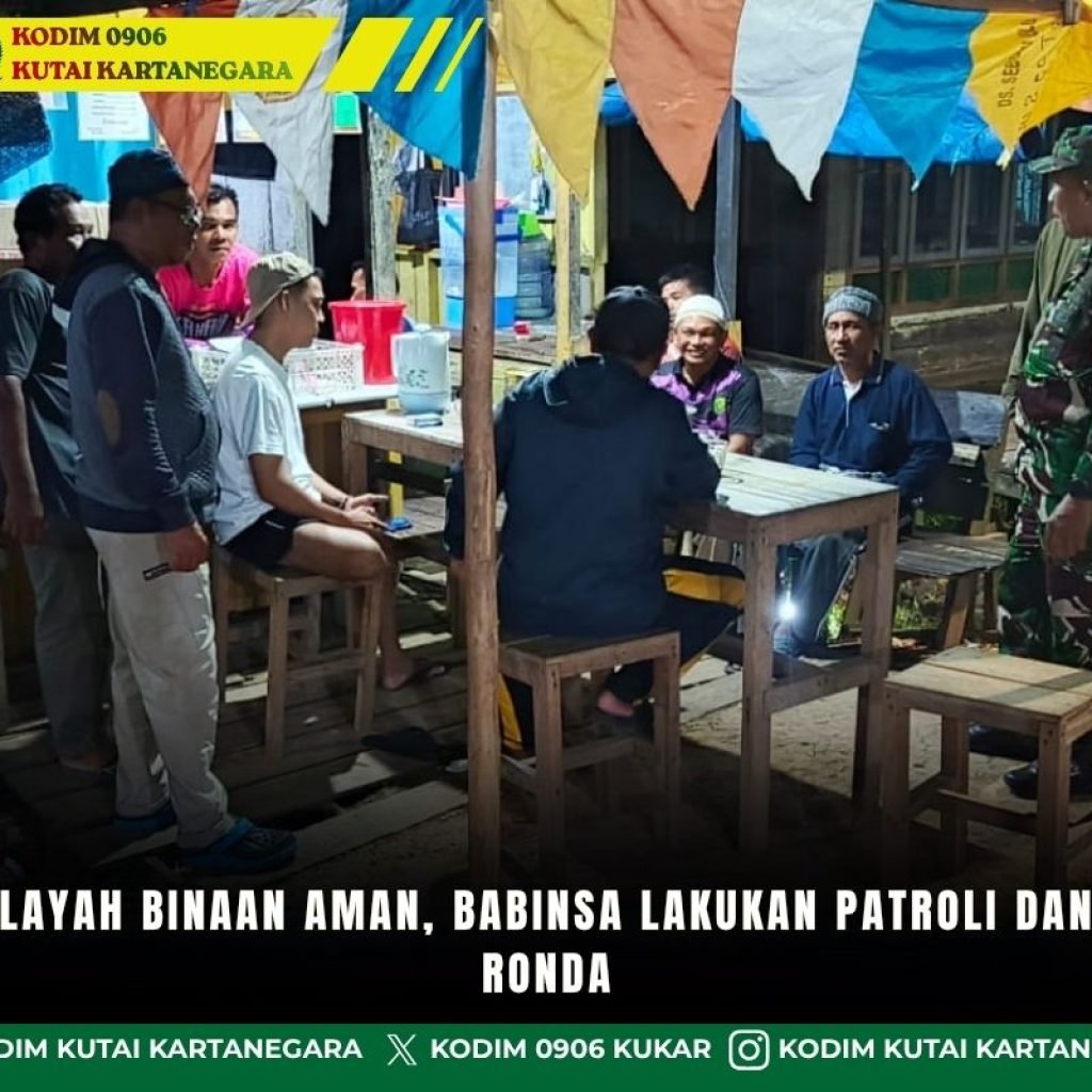 Pastikan Wilayah Binaan Aman, Babinsa Lakukan Patroli dan Pantau Pos Ronda