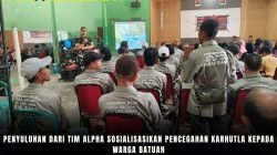 Penyuluhan Dari Tim Alpha Sosialisasikan Pencegahan Karhutla Kepada Warga Batuah